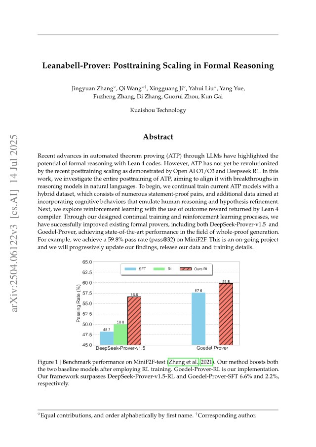 First page of Leanabell-Prover: Posttraining Scaling in Formal Reasoning