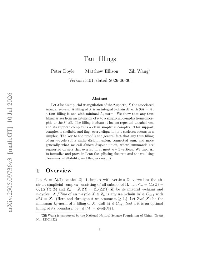 First page of Taut fillings