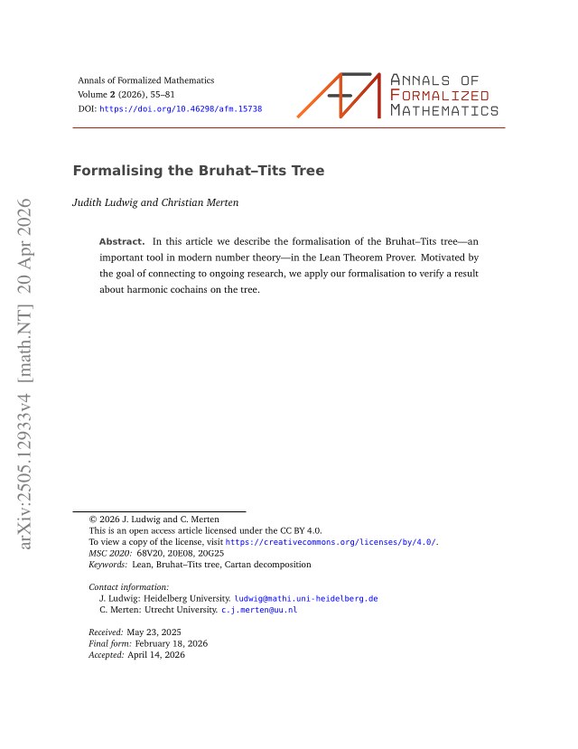 First page of Formalising the Bruhat-Tits Tree