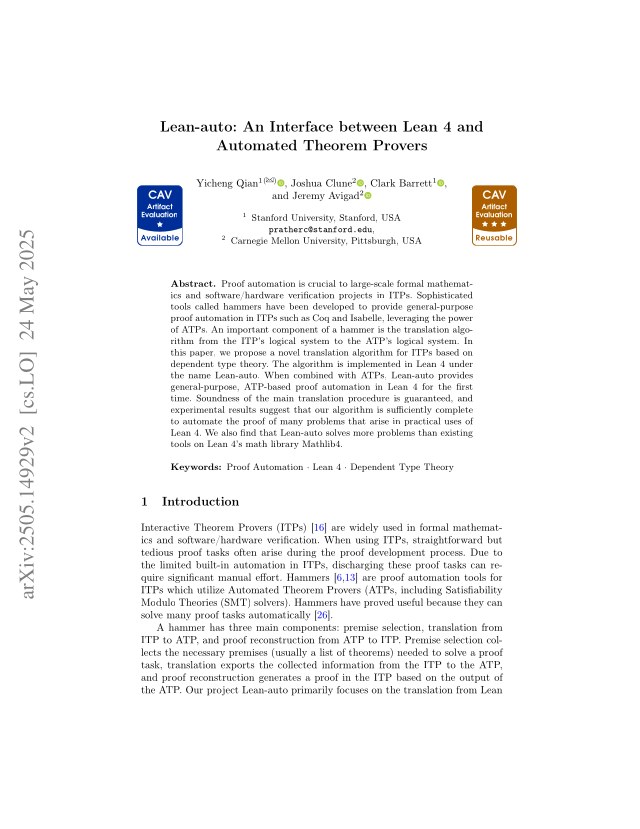 First page of Lean-auto: An Interface between Lean 4 and Automated Theorem Provers