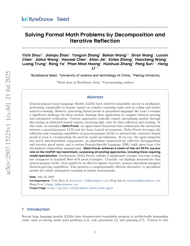 First page of Solving Formal Math Problems by Decomposition and Iterative Reflection