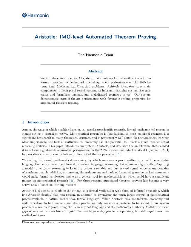 First page of Aristotle: IMO-level Automated Theorem Proving