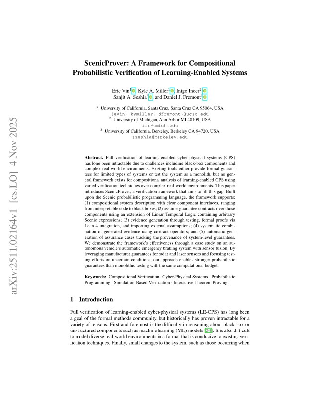 First page of ScenicProver: A Framework for Compositional Probabilistic Verification of Learning-Enabled Systems