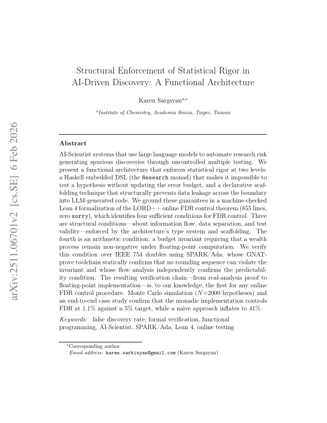 First page of Structural Enforcement of Statistical Rigor in AI-Driven Discovery: A Functional Architecture
