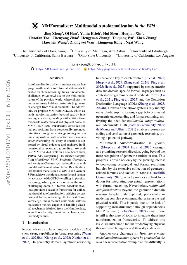 First page of MMFormalizer: Multimodal Autoformalization in the Wild