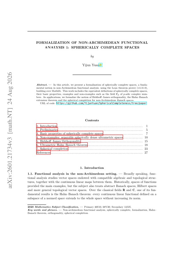 First page of Formalization of non-Archimedean functional analysis 1: spherically complete spaces