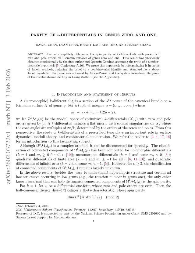 First page of Parity of $k$-differentials in genus zero and one