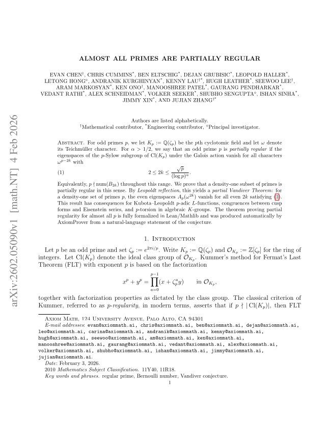 First page of Almost all primes are partially regular