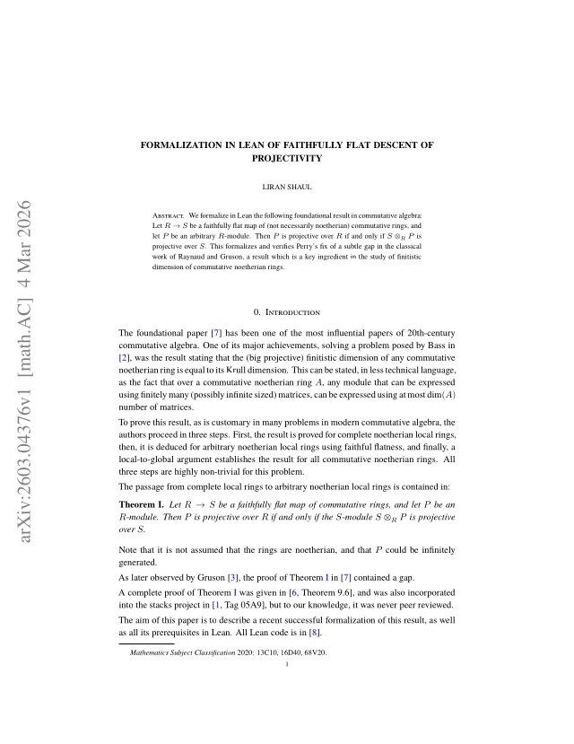 First page of Formalization in Lean of faithfully flat descent of projectivity