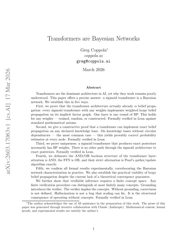 First page of Transformers are Bayesian Networks