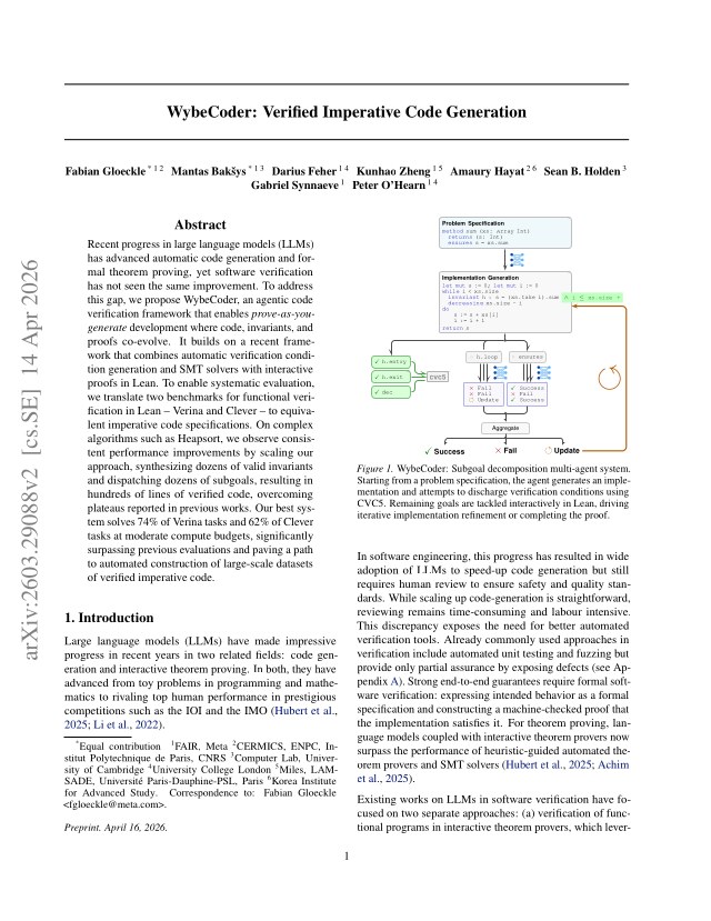 First page of WybeCoder: Verified Imperative Code Generation