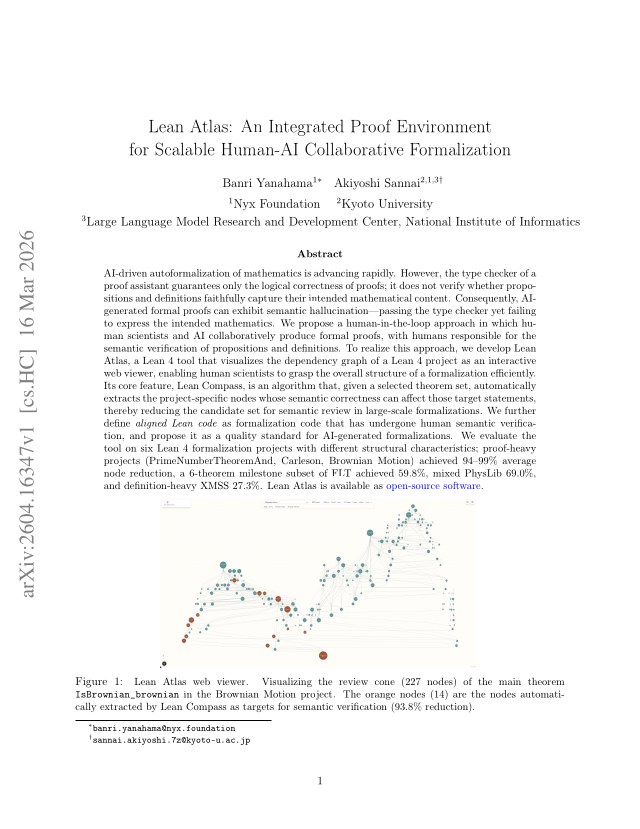 First page of Lean Atlas: An Integrated Proof Environment for Scalable Human-AI Collaborative Formalization