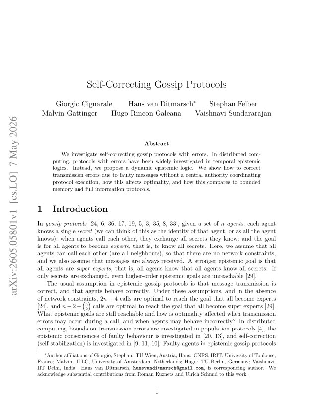 First page of Self-Correcting Gossip Protocols