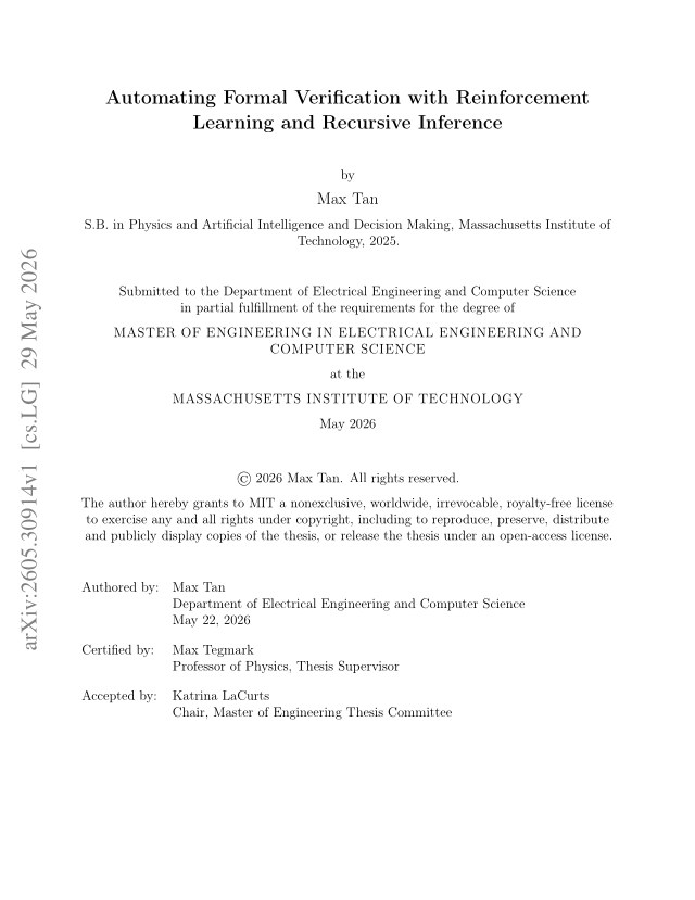 First page of Automating Formal Verification with Reinforcement Learning and Recursive Inference
