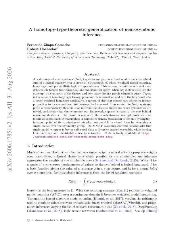 First page of A homotopy-type-theoretic generalization of neurosymbolic inference