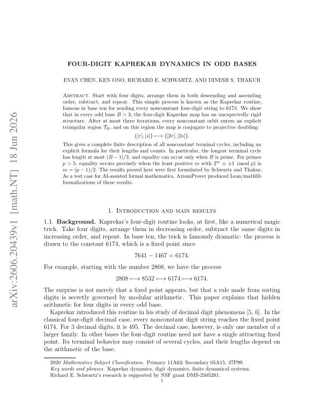 First page of Four-digit Kaprekar dynamics in odd bases