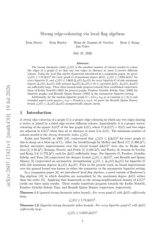 First page of Strong edge-colouring via local flag algebras