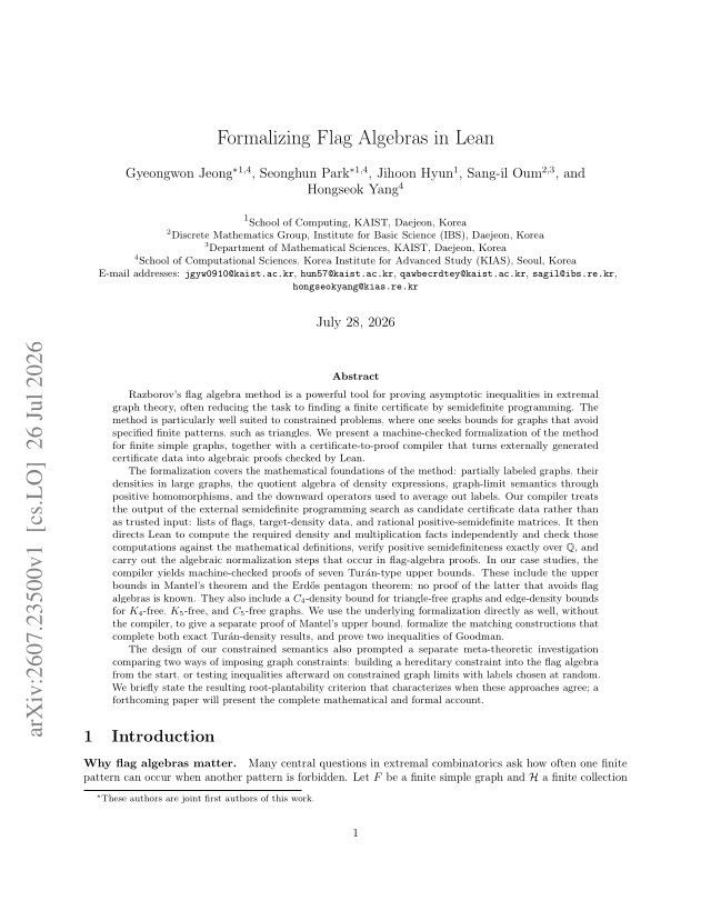 First page of Formalizing Flag Algebras in Lean