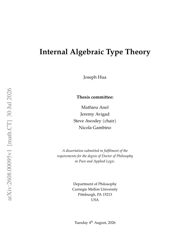 First page of Internal Algebraic Type Theory