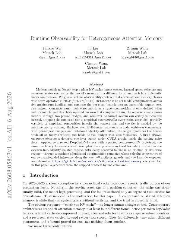 First page of Runtime Observability for Heterogeneous Attention Memory