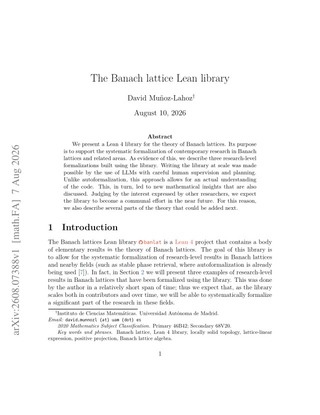 First page of The Banach lattice Lean library