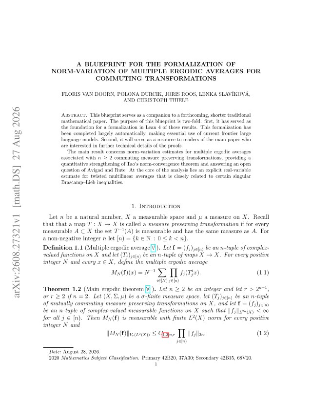 First page of A blueprint for the formalization of norm-variation of multiple ergodic averages for commuting transformations