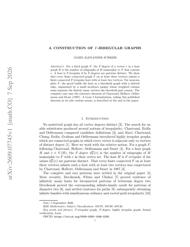 First page of A construction of F-irregular graphs