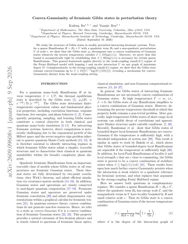 First page of Convex-Gaussianity of fermionic Gibbs states in perturbation theory