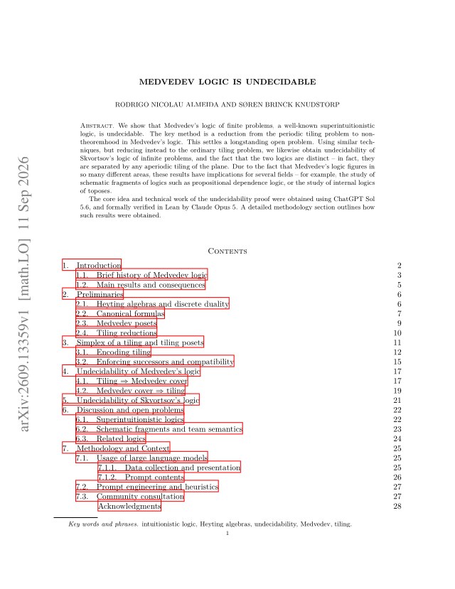 First page of Medvedev logic is undecidable