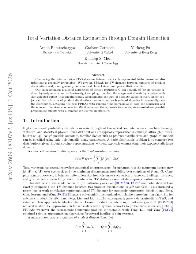 First page of Total Variation Distance Estimation through Domain Reduction