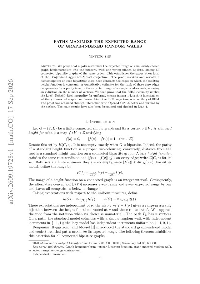 First page of Paths maximize the expected range of graph-indexed random walks