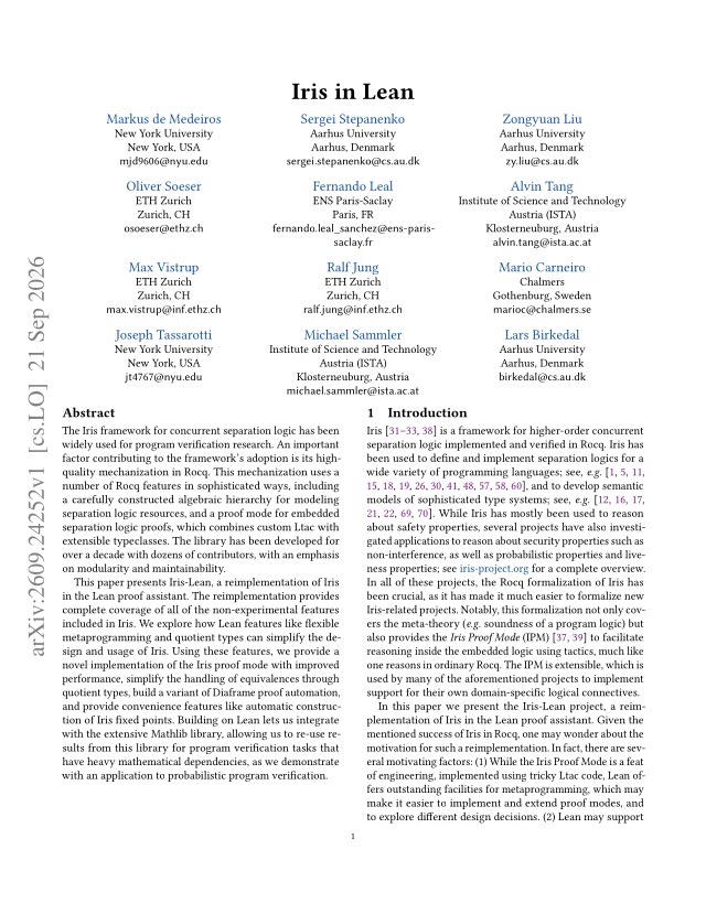 First page of Iris in Lean