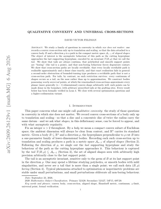 First page of Qualitative convexity and universal cross-sections