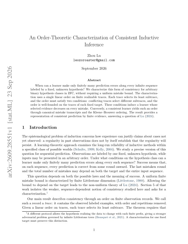 First page of An Order-Theoretic Characterization of Consistent Inductive Inference