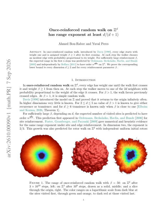 First page of Once-reinforced random walk on $\mathbb{Z}^d$ has range exponent at least $d/(d+1)$
