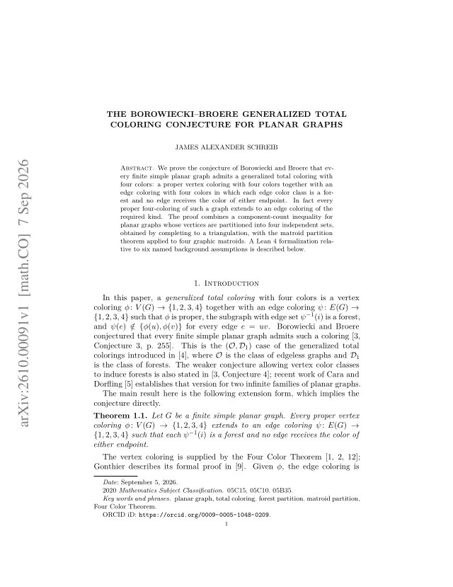 First page of The Borowiecki-Broere Generalized Total Coloring Conjecture for Planar Graphs