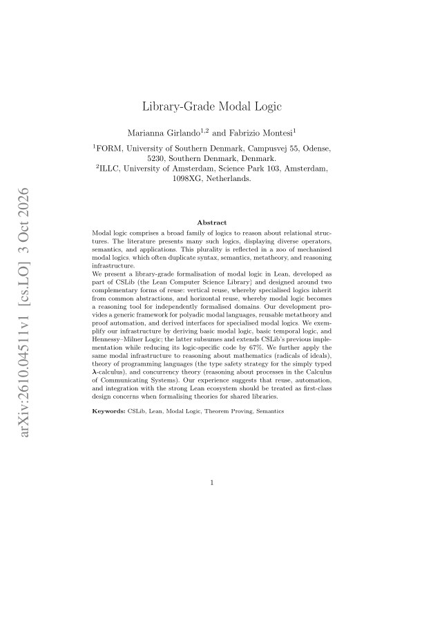 First page of Library-Grade Modal Logic