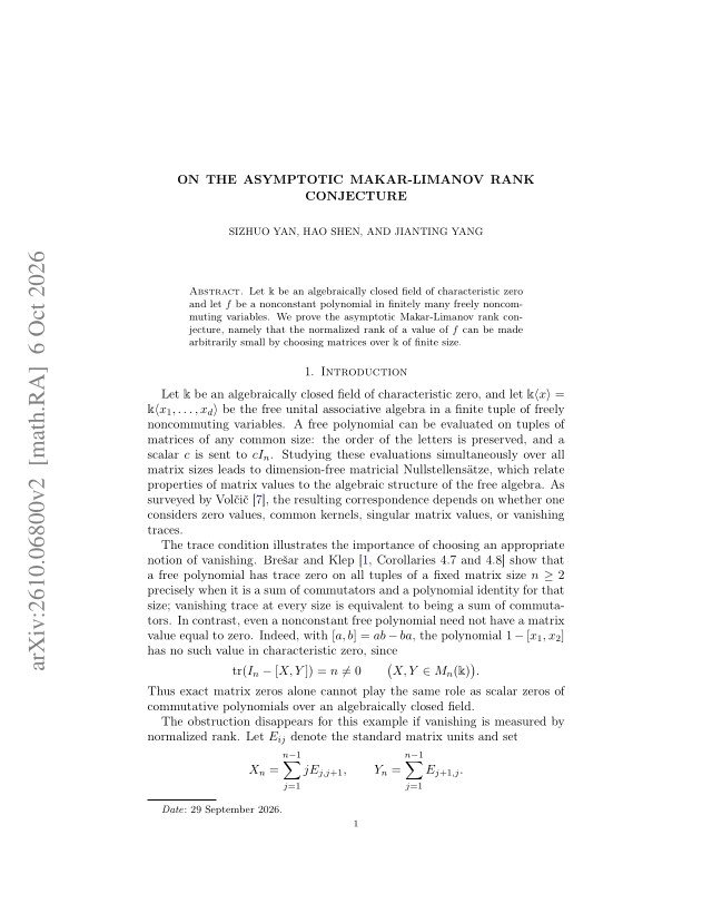 First page of On the asymptotic Makar-Limanov rank conjecture