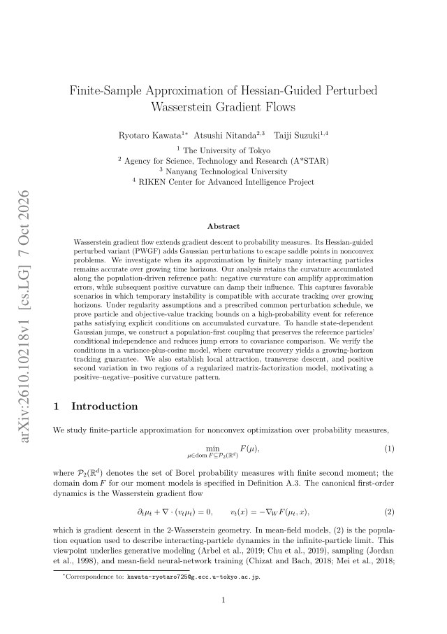 First page of Finite-Sample Approximation of Hessian-Guided Perturbed Wasserstein Gradient Flows