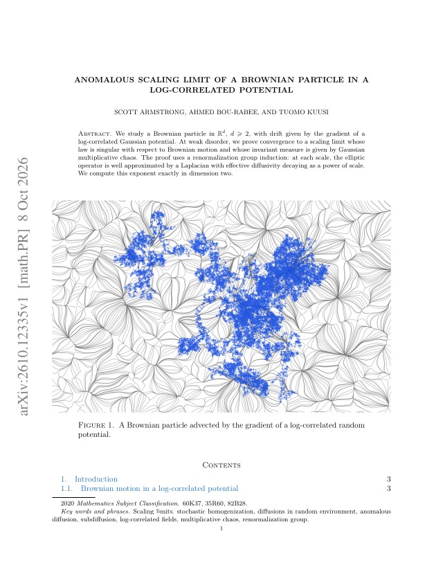 First page of Anomalous scaling limit of a Brownian particle in a log-correlated potential