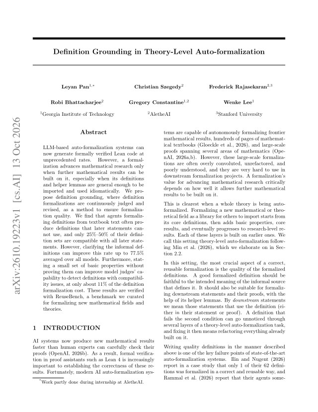 First page of Definition Grounding in Theory-Level Auto-formalization