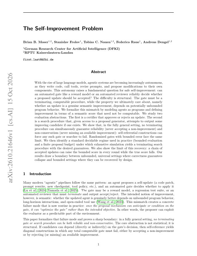 First page of The Self-Improvement Problem