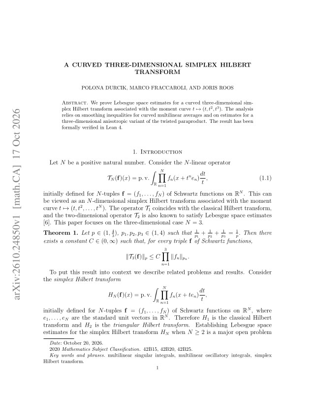 First page of A curved three-dimensional simplex Hilbert transform