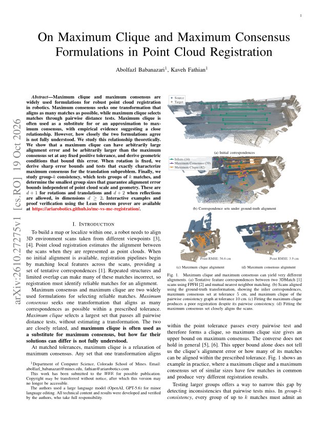 First page of On Maximum Clique and Maximum Consensus Formulations in Point Cloud Registration