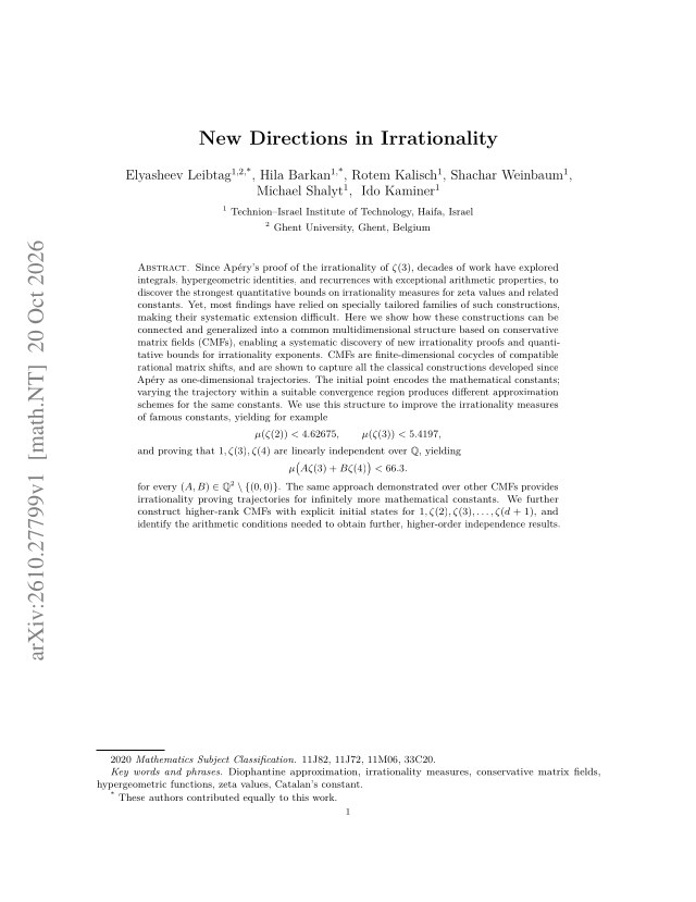 First page of New Directions in Irrationality