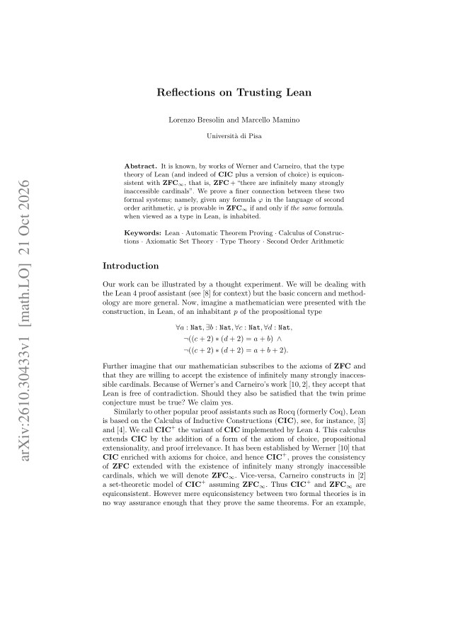 First page of Reflections on Trusting Lean