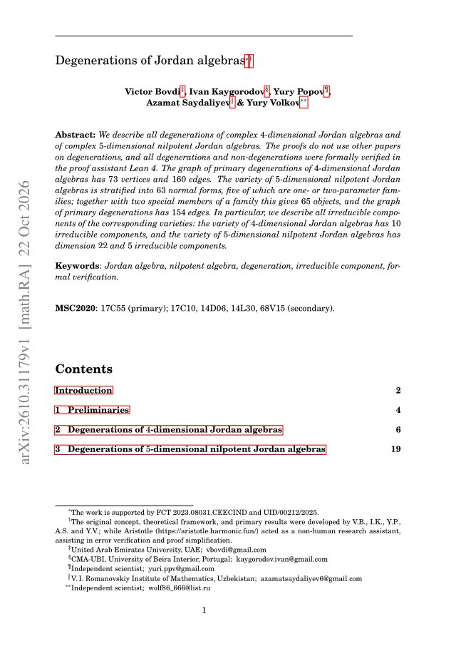 First page of Degenerations of Jordan algebras